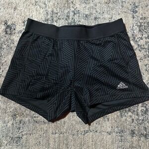 Adidas Techfit Black‎ Geometric Compression Shorts Womens Size L